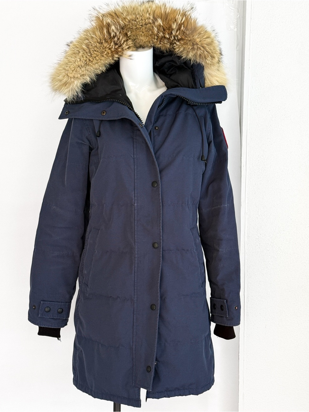 Authentic women’s Canada Goose Blue Shelbourne Parka Down Jacket: size S